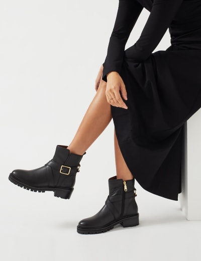 M&s leather ankle boots top