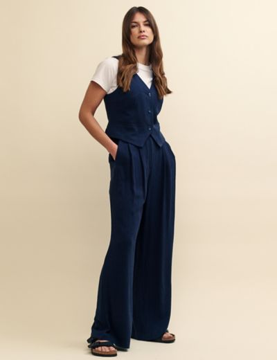 Lyocell™ Blend Wide Palazzo Leg Jeans, M&S Collection