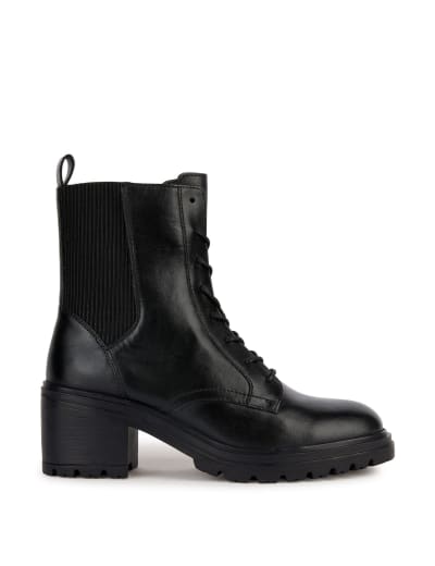 Leather Chelsea Block Heel Ankle Boots Geox M S