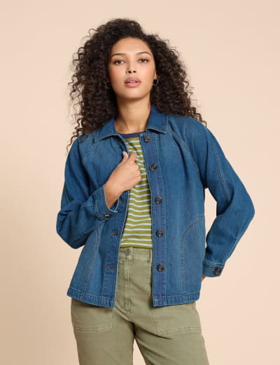 Denim Relaxed Jacket White Stuff M S