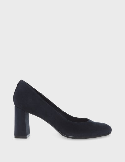 Leather Block Heel Court Shoes HOBBS M S