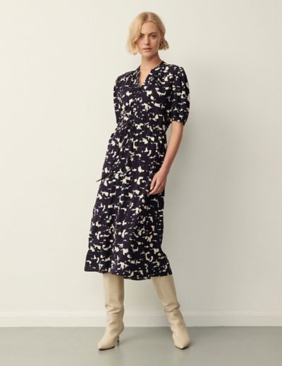 Pure Cotton Denim Midi Waisted Dress, M&S Collection