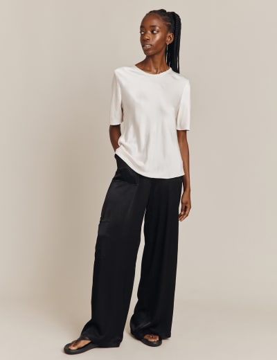 Satin Wide Leg Trousers Ghost M S
