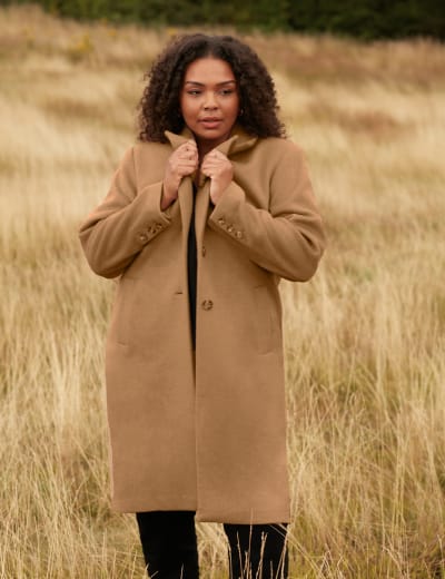 Wool blend longline coat hot sale