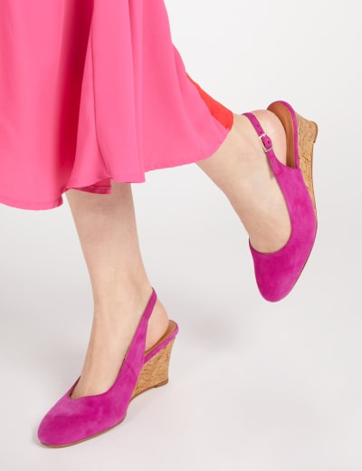 Cerise pink hotsell wedge shoes