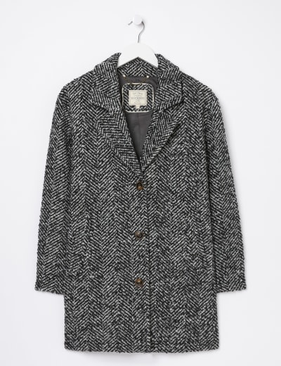 Herringbone Coat with Wool FatFace M S