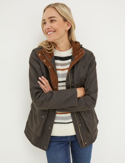 Waxed Collared Coat FatFace M S