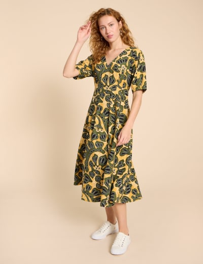 Jersey Floral Midi Tea Dress Crew Clothing M S