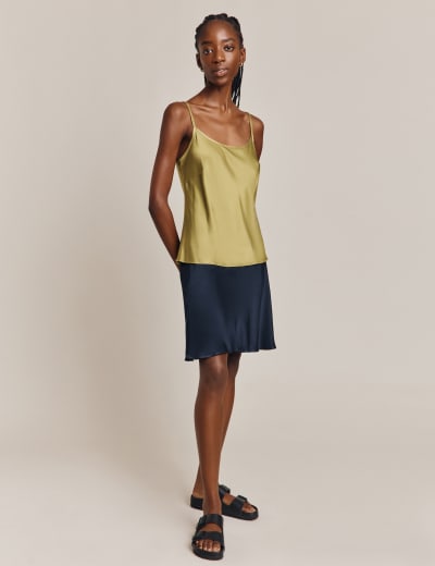 Silk skirt knee length online