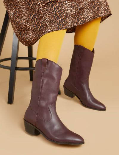 Leather Lace-Up Block Heel Ankle Boots, Jones Bootmaker