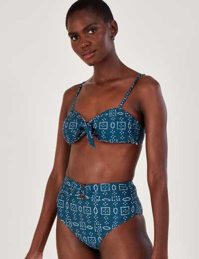 High waisted ribbed outlet bikini
