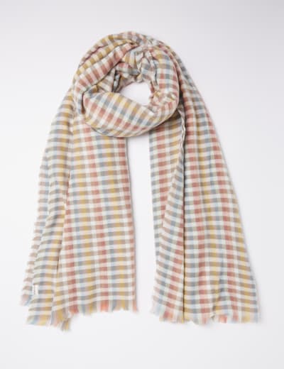 Women's Chunky Check Scarf from Crew Clothing Company