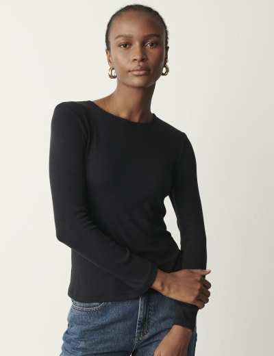 Cotton and viscose crew-neck jumper with chevron inserts Dark Blue