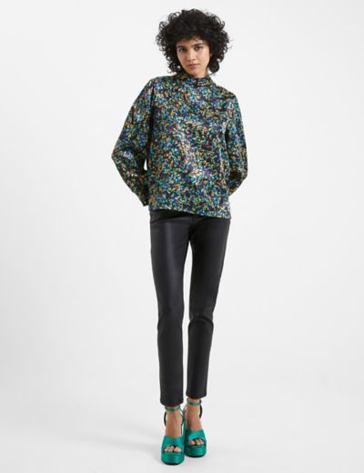 Blouson Sleeve Relaxed Long Sleeve Top, French Connection