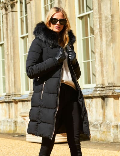 Hooded Padded Longline Puffer Coat