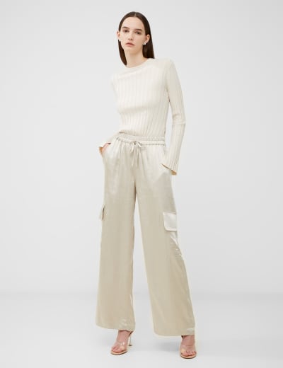 M&s ladies cropped linen sale trousers