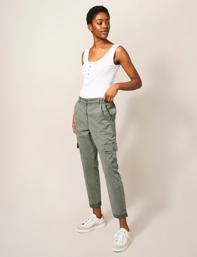 M&s white cropped trousers clearance