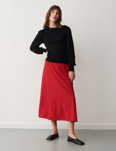 Velvet Midi Slip Skirt Finery London M S
