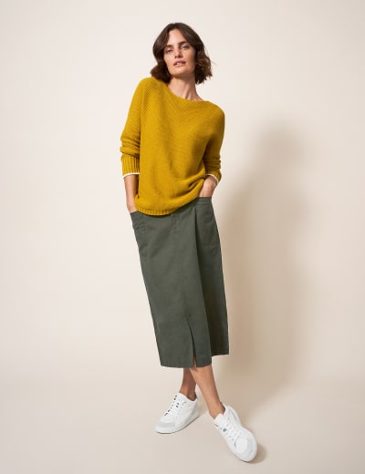 Linen midi pencil skirt sale