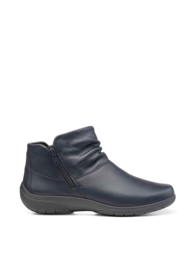 Wide Fit Leather Buckle Ruched Ankle Boots M S Collection M S