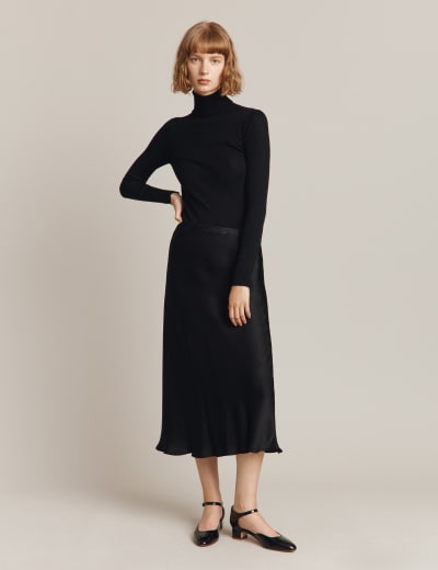 Satin Midi Slip Skirt Ghost M S