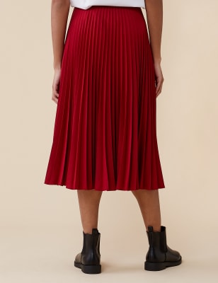 m&s red skirt