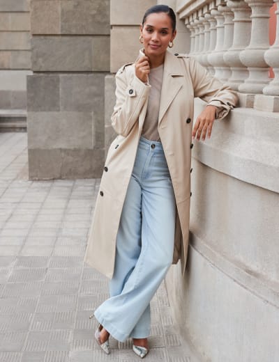 Nothing But Chic Beige Suede Sleeveless Trench Coat