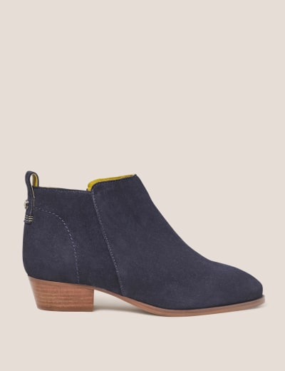 Wide Fit Suede Block Heel Ankle Boots White Stuff M S