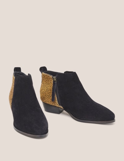 Leopard print block heel sale ankle boots