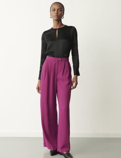 Pleat front trousers clearance womens