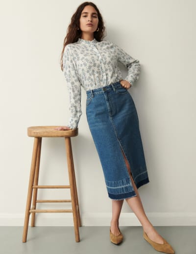Long denim skirts sales marks and spencer