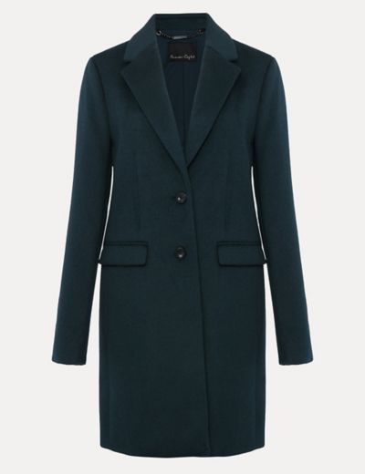 Collared Wool-Blend Maxi Coat