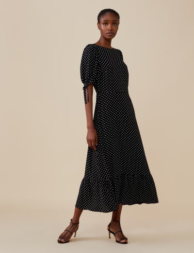 Black midi discount tea dress