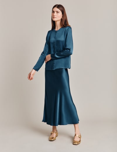 Midi slip skirt something navy best sale