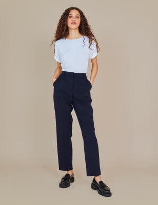 wide leg tapered trousers