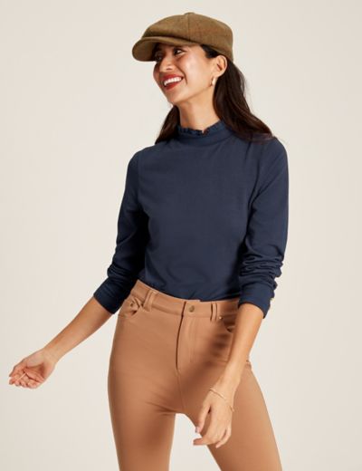 Buy Joules Rhea Long Sleeve Blouse with Frill Neck from the Joules