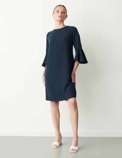 Knee length smock dress sales