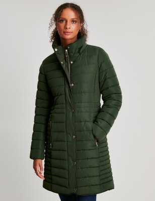 marks and spencer green quilted coat