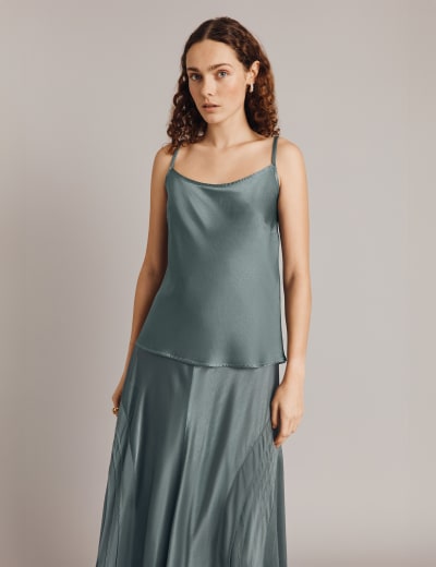 Satin Cowl Neck Cami Top, M&S Collection