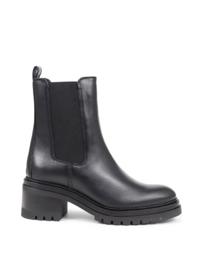 Black Patent Faux Leather Chelsea Boots<!-- --> - <!-- -->QUIZ Clothing