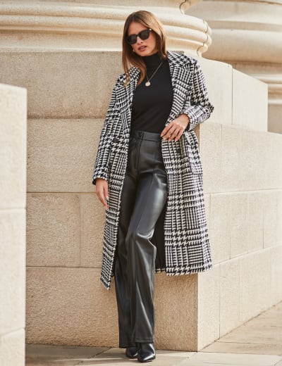 New look checked tailored coat hot sale