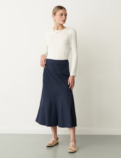 Jersey skirt with buttons shop