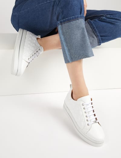 M&s leather lace outlet up trainers
