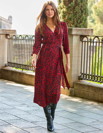 Marks and spencer sale red midi skirt