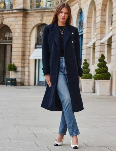 Collarless Longline Wrap Coat Phase Eight M S