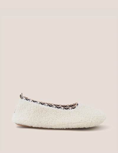 Faux Fur Llama Mule Slippers FatFace M S