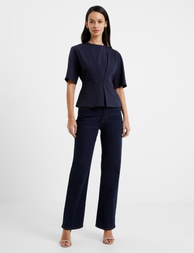 Fitted peplum hot sale tops