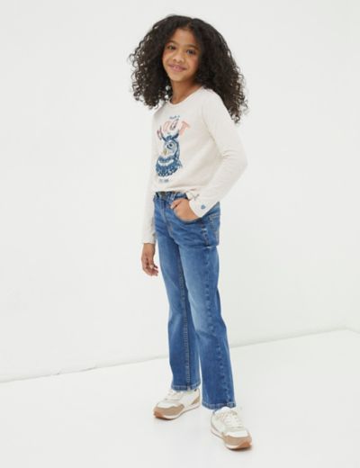 Kids Girls Skinny Light Blue Jeans Denim Ripped Stretchy Pants Jeggings  3-13 Yrs