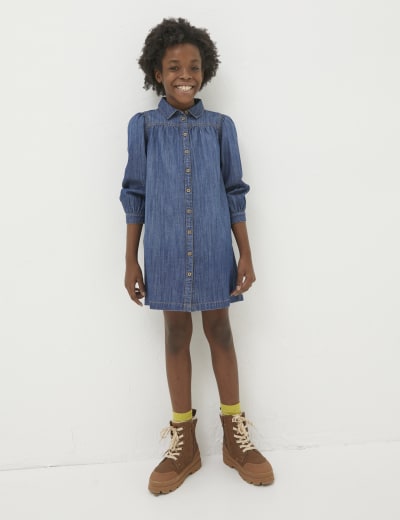 Polo denim dress top