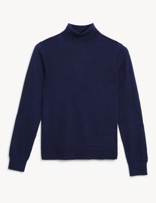 Pure Cashmere Roll Neck Relaxed Jumper